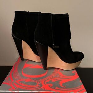 Black Wedge Ankle Boots